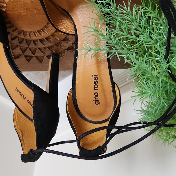 Gino Rossi black 4 inch stilleto wrap heels size EU 39 - Picture 5 of 9